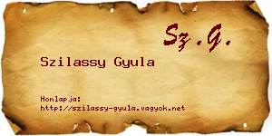 Szilassy Gyula névjegykártya