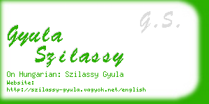 gyula szilassy business card